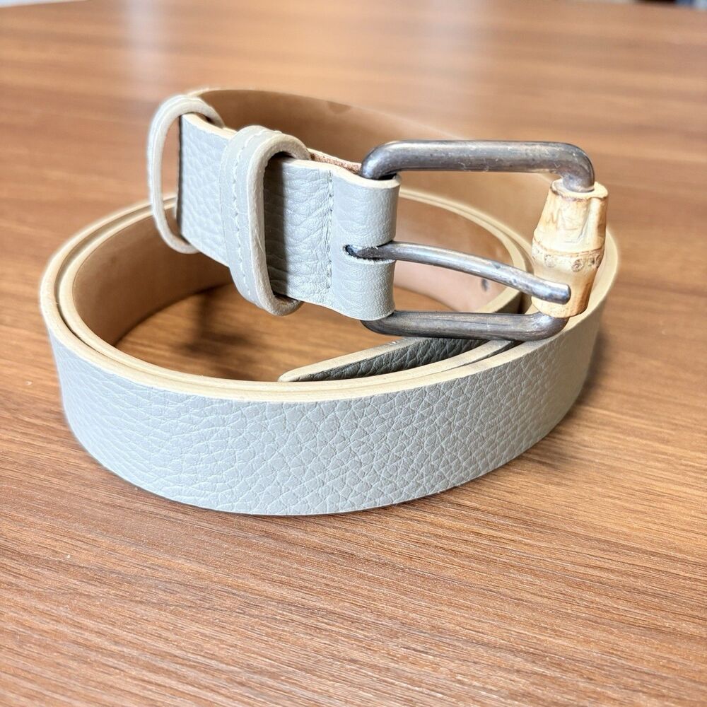 Tanner Goods Women’s Pebbled Italian Leather Belt Summer Bamboo Detail XL